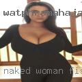 Naked woman fishing